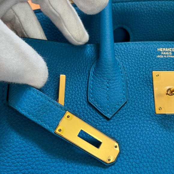 100% authentic Hermes birkin 30 blue hydra togo GHW - Picture 9 of 15